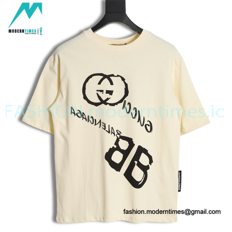 Gucci - Balenciaga Double G-B Print Short Sleeve T-shirt